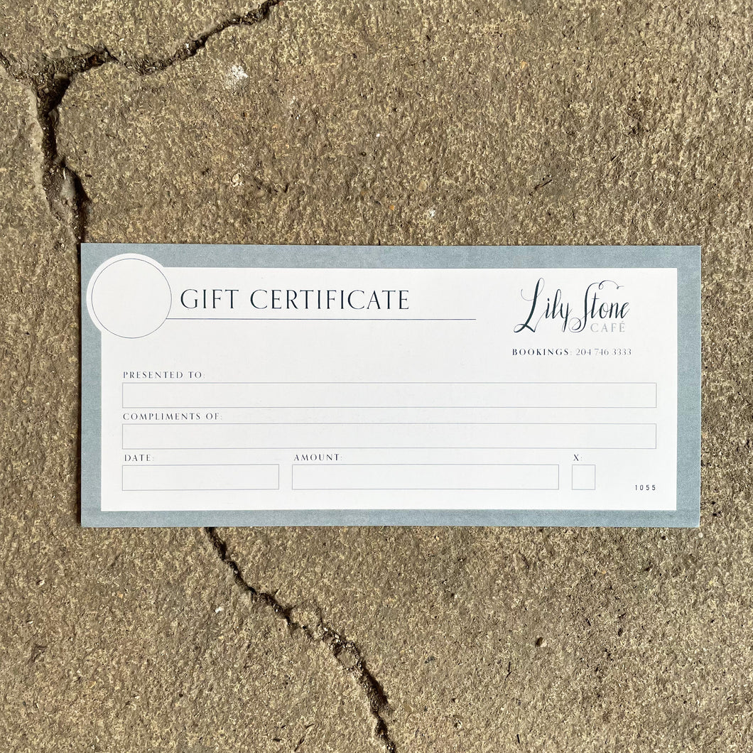 Lily Stone Cafe Gift Card