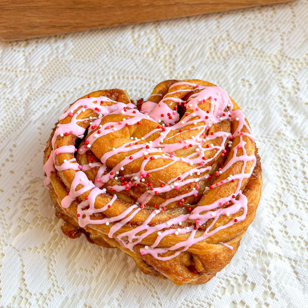 Valentine's Day Special- Giant Heart Cinnamon Bun