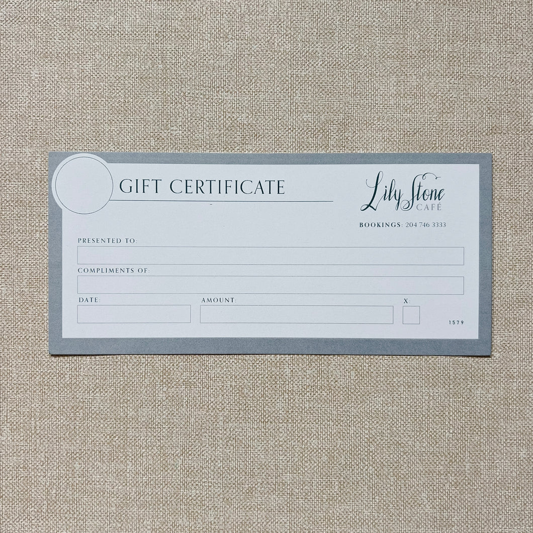 Lily Stone Cafe Gift Card
