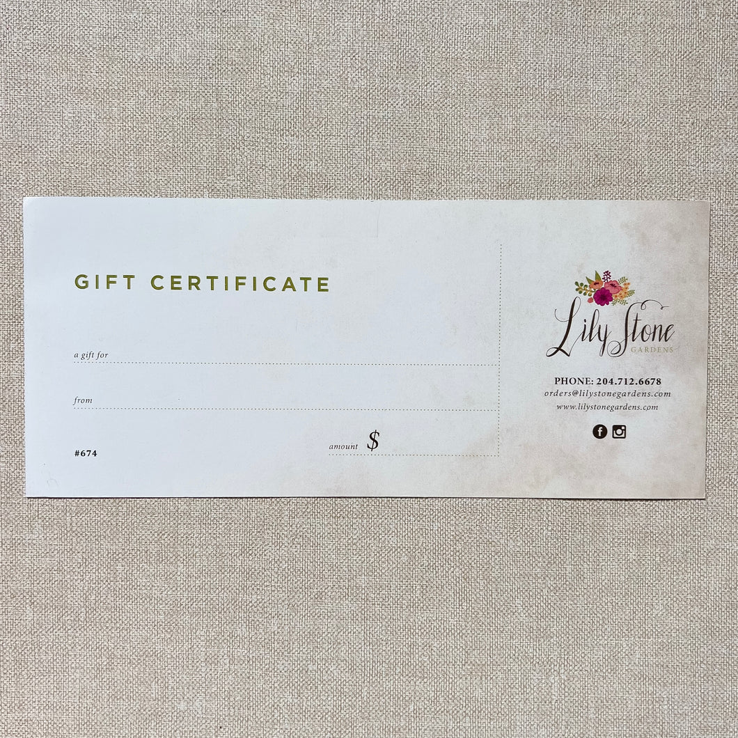 Lily Stone Gardens Gift Card
